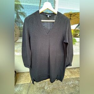 Eileen Fisher Rich Black Wool Knit Sweater